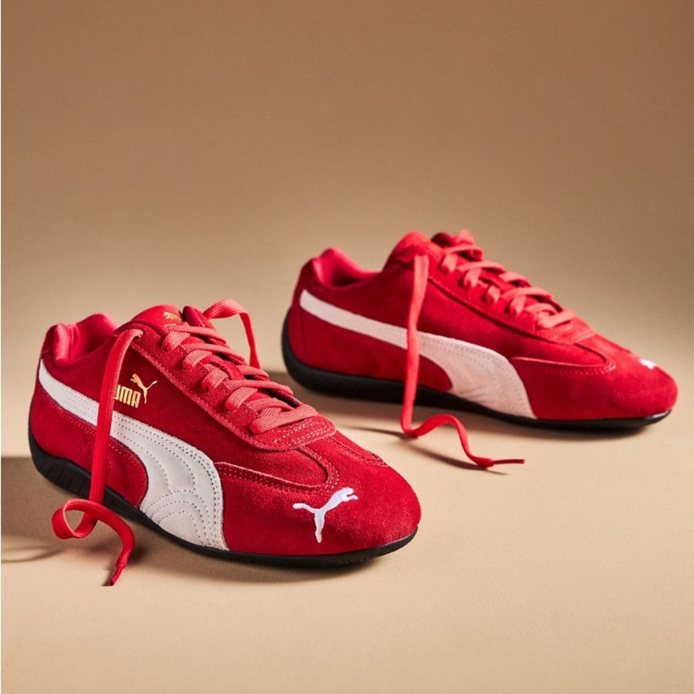 Puma Red and White Retro Sneakers